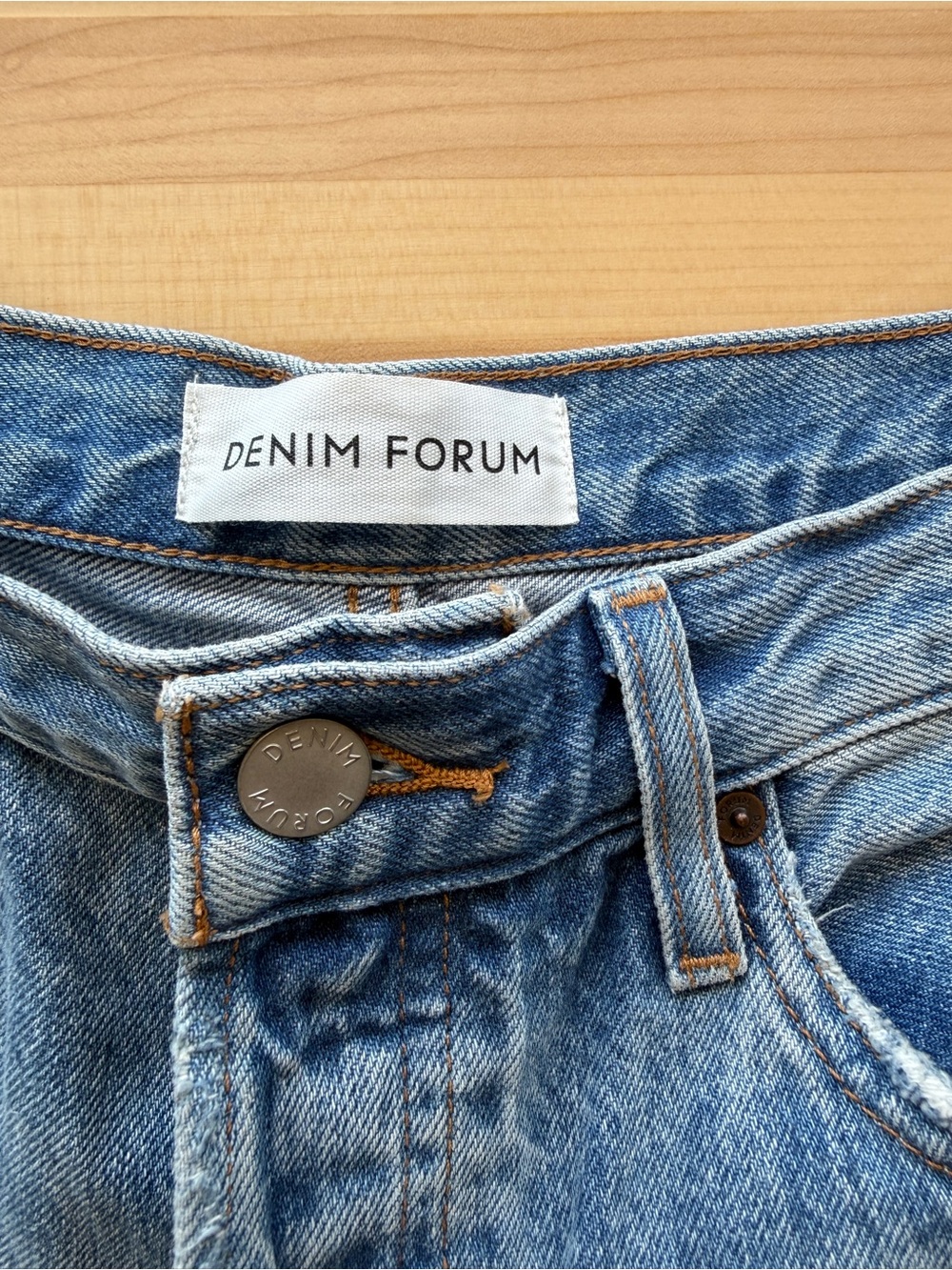 Denim Forum Ex Boyfriend High-Rise Distressed Jean Shorts- light blue - Picture 7 of 14